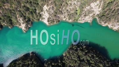 Lac De Pont-Baldy (hydroelectric Dam) In Briancon, Hautes-Alpes, France - Video Drone Footage
