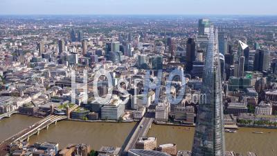 Shard And City Of London, Filmed By Helicopter