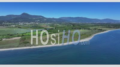 Folleli Beach, Corsica Island, France - Video Drone Footage