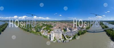 Tarascon From Rhone River, France - Aerial Photography