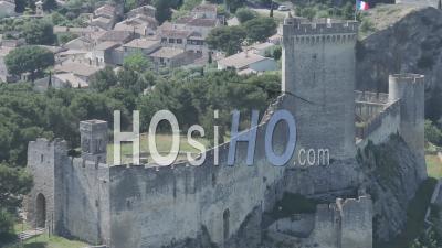 Beaucaire Fortified Medieval Castle, France - Video Drone Footage