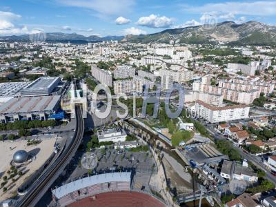 Marseille City District 8 And 9, Near The Velodrome Stadium, France - Aerial Photography