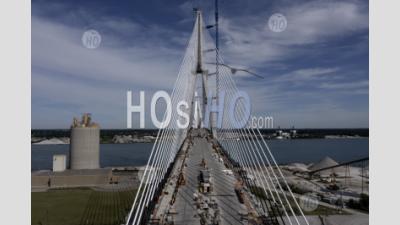 Construction Of Gordie Howe International Bridge - Aerial Photography