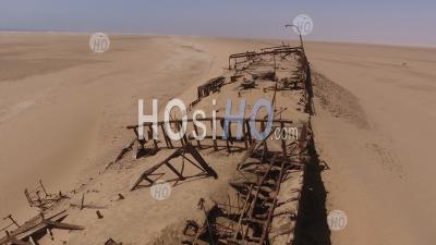 Close-Up On The Eduard Bohlen Ship Wreck Buried In Sand, Namib Desert