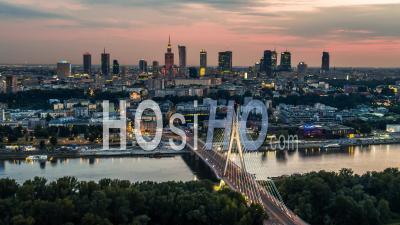 Warsaw Skyline, Warsaw, Warszawa - Video Drone Footage