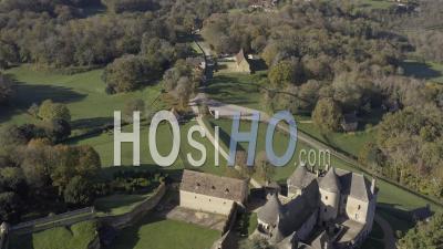 Drone View Of The Chateau De Fenelon
