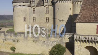 Drone View Of The Chateau De Fenelon