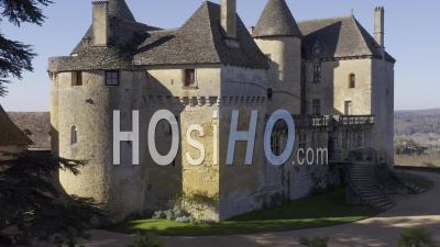 Drone View Of The Chateau De Fenelon