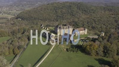 Vue Aérienne Du Château De Fénelon Depuis Un Drone