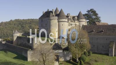 Vue Aérienne Du Château De Fénelon Depuis Un Drone