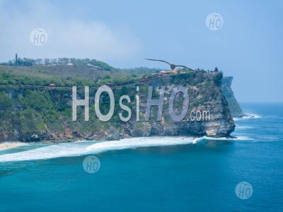 Pura Uluwatu Temple And Cliffs, Bali, Indonesia - Aerial Photography