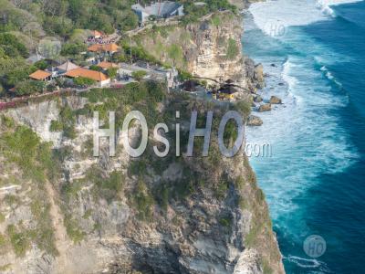 Pura Uluwatu Temple And Cliffs, Bali, Indonesia - Aerial Photography
