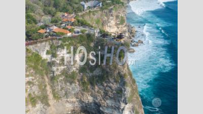Pura Uluwatu Temple And Cliffs, Bali, Indonesia - Aerial Photography
