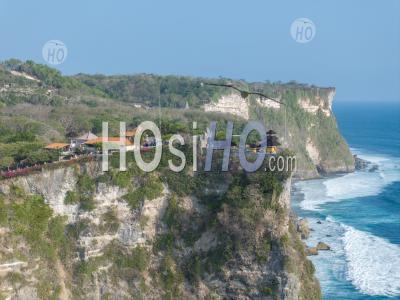 Pura Uluwatu Temple And Cliffs, Bali, Indonesia - Aerial Photography