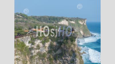 Pura Uluwatu Temple And Cliffs, Bali, Indonesia - Aerial Photography