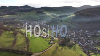 Orbey Valley On A Foggy Morning - Video Drone Footage