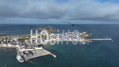 Island Of Sein, Brittany, France - Video Drone Footage