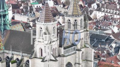Saint Benigne Cathedral In Dijon - Video Drone Footage