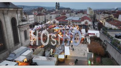 Christmas Market - Place Charles Iii Nancy - Video Drone Footage