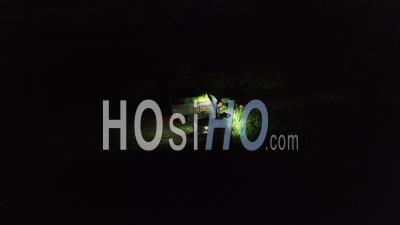 Ensilage By Night In Normandy - Video Drone Footage