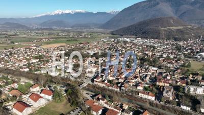 Aerial View Of The Town Of Vif - Video Drone Footage