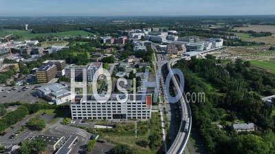 New Business District Viasilva In Cesson-Sevigne, Brittany, France - Video Drone Footage