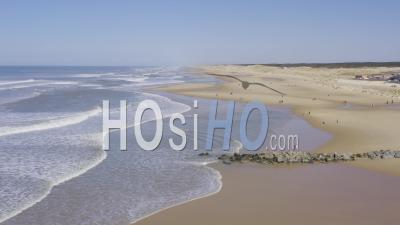 Drone View Of Lacanau Ocean, The Beach