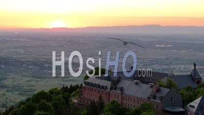 The Mont Sainte Odile On Spring Morning In Alsace - Video Drone Footage