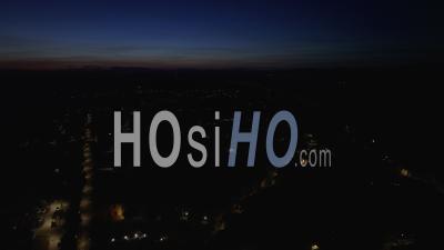 Taillades Village And Amphitheater At Night, France - Video Drone Footage