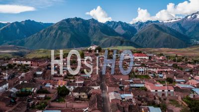 Maras, Old Town In Sacred Valley, Cusco Region By Drone