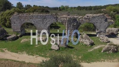 Barbegal Aqueduct In Fontvieille, Shot By Drone