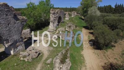 Barbegal Aqueduct In Fontvieille, Shot By Drone