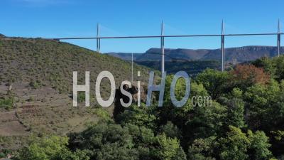Valley And Millau Viaduct On Tarn River - Video Drone Footage