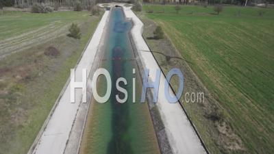 Flight Over The Canal De Provence, Venelles, France - Video Drone Footage