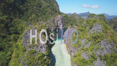Big Lagoon In El Nido, Palawan, Philippines - Video Drone Footage