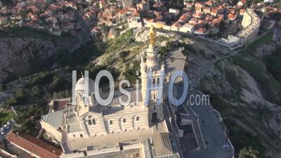 Notre-Dame-De-La-Garde Basilica Church, Marseille, France – Aerial Video Drone Footage